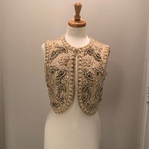 Vintage Iridescent Sequence,Pearl, Rhinestone Vest